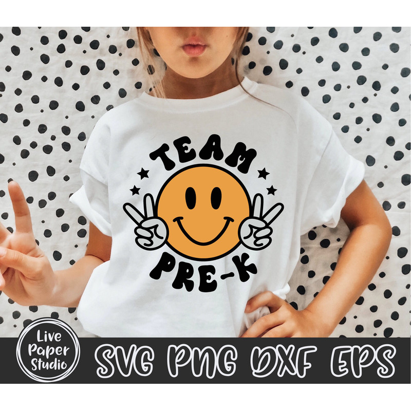Team Pre-K Svg, Pre K SVG, Retro Back To School Svg, Pre-K Grade Png, 1st Day of School Svg, Pre k Teacher Shirt, Digital Download Dxf Files - 1.jpg