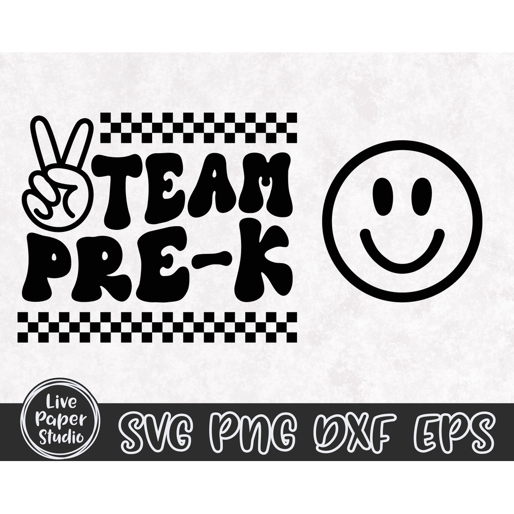 Team Pre-K Svg, Pre K Squad Svg, First day of School Svg, Back To School Svg, Teacher Shirt, Groovy Svg, Digital Download Png, Dxf, Eps File - 4.jpg