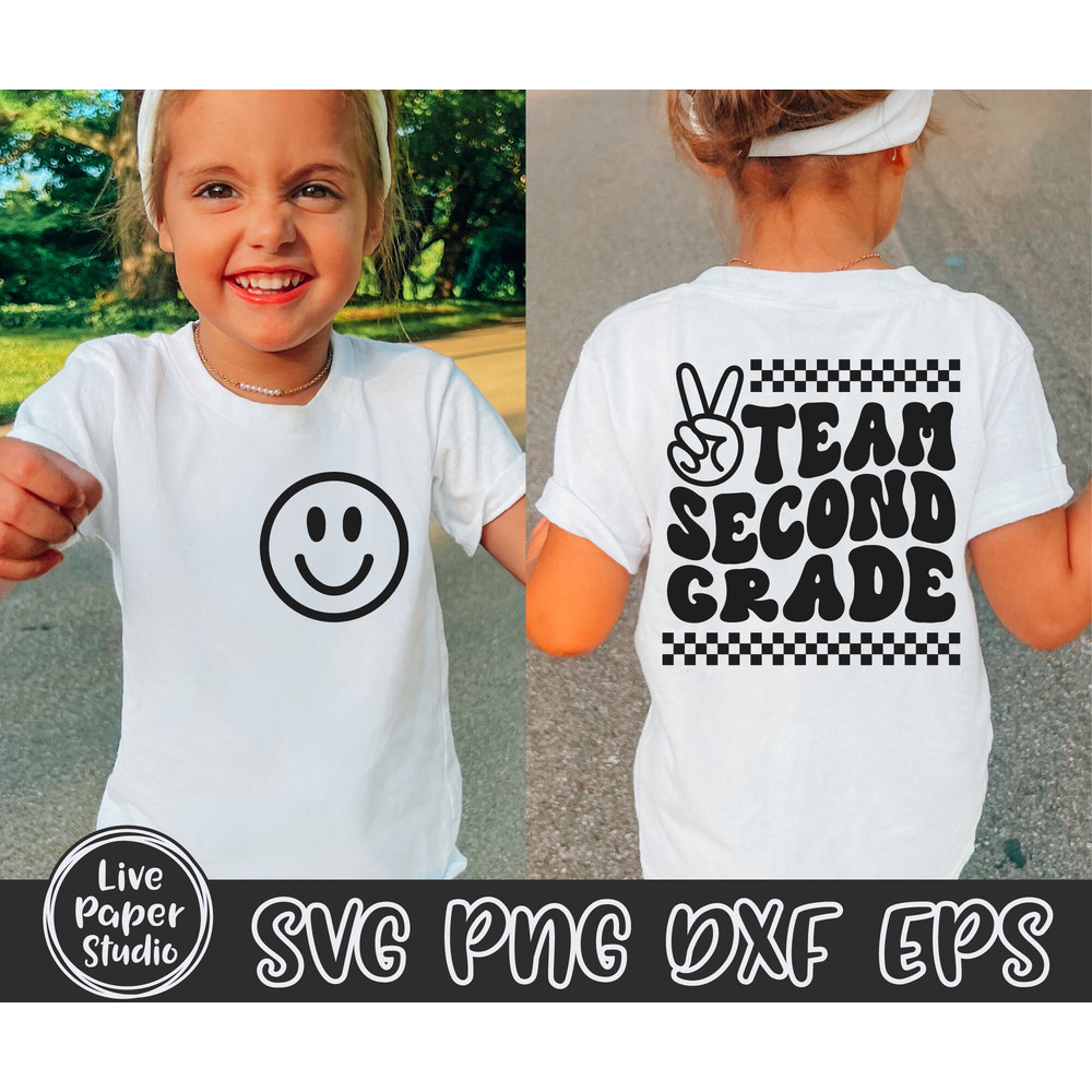 Team Second Grade Svg, 2nd Grade Squad Svg, First day of School Svg, Back To School Svg, Teacher Shirt, Digital Download Png, Dxf, Eps Files - 2.jpg