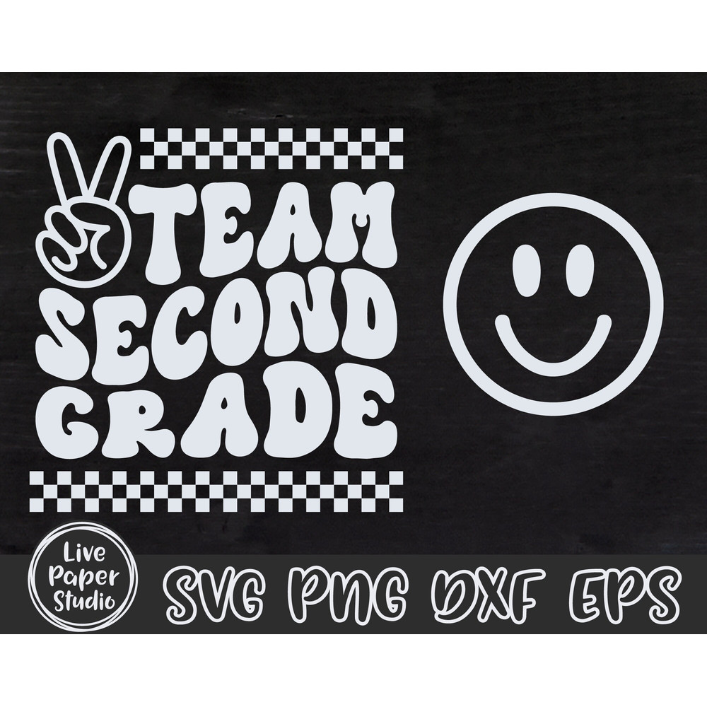 Team Second Grade Svg, 2nd Grade Squad Svg, First day of School Svg, Back To School Svg, Teacher Shirt, Digital Download Png, Dxf, Eps Files - 3.jpg