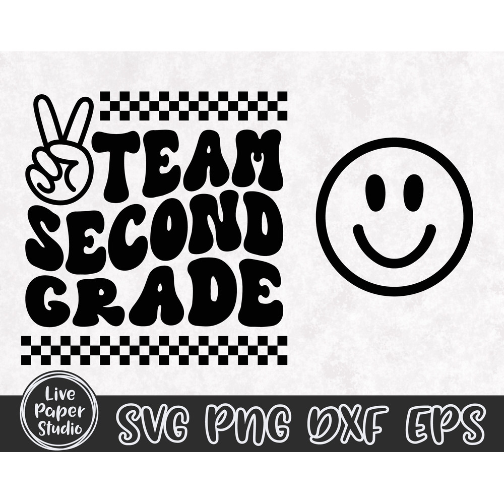 Team Second Grade Svg, 2nd Grade Squad Svg, First day of School Svg, Back To School Svg, Teacher Shirt, Digital Download Png, Dxf, Eps Files - 4.jpg