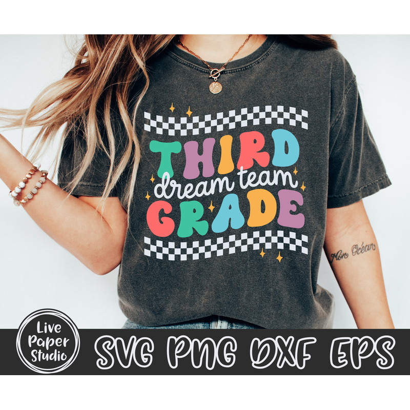 Third Grade Dream Team Svg, 3rd Grade Svg, First day of School Svg, 3rd Grade Teacher, Back To School, Teacher Team, Digital Download Files - 1.jpg