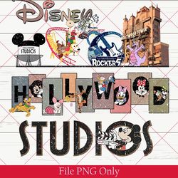 vintage disney hollywood studios 2023, mickey and friends png, disney family vacation 2023 png, disney family png 300dpi
