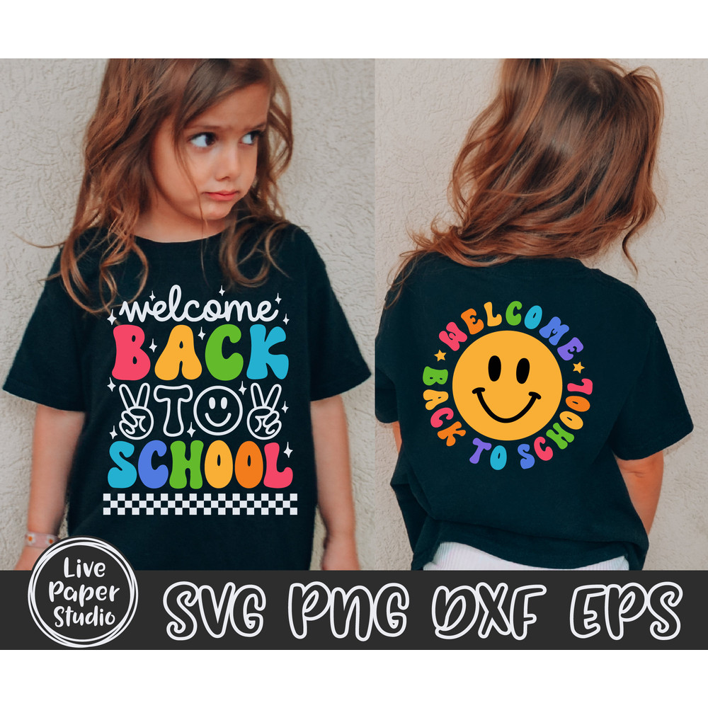 Welcome Back To School SVG, Retro Back To School SVG, Back To School Shirt Svg, First Day of School Svg, Digital Download Png, Dxf, Eps File - 1.jpg