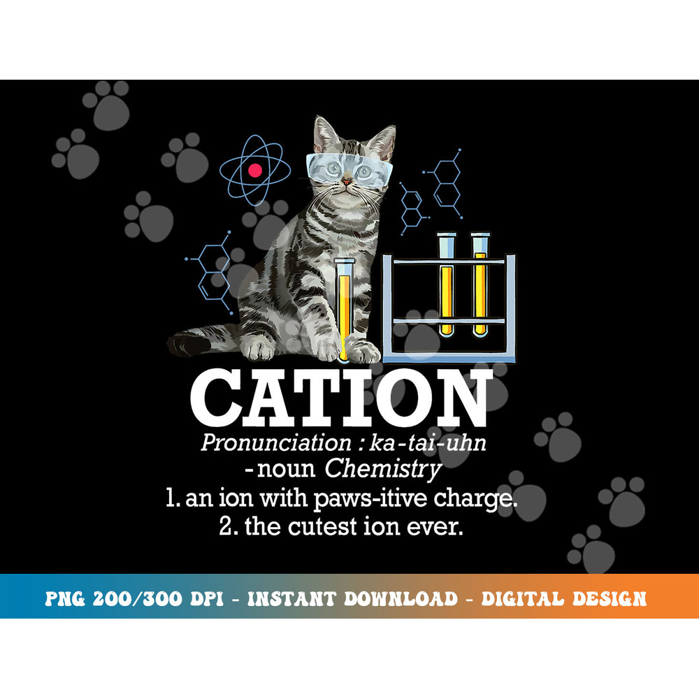 Cation - Funny Chemistry Humor Science Teacher Cat Pun  png, sublimation copy.jpg