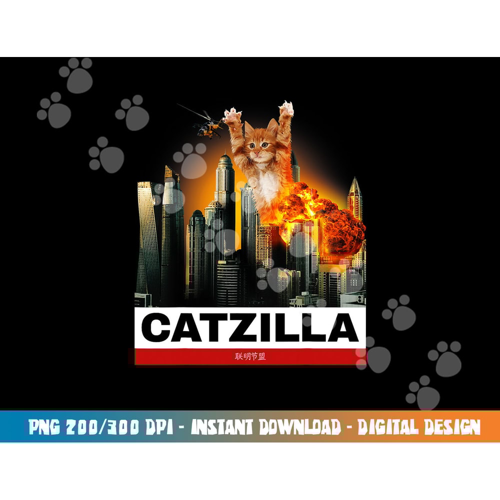CATZILLA - Funny Kitty Tshirt for Cat lovers to Halloween copy.jpg