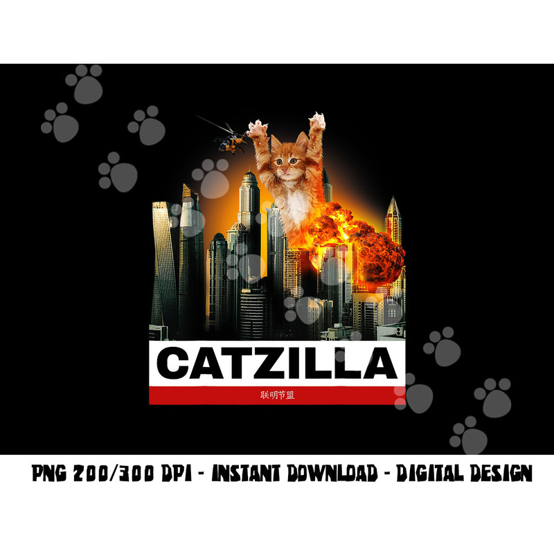 CATZILLA - Funny Kitty Tshirt for Cat lovers to Halloween copy.jpg