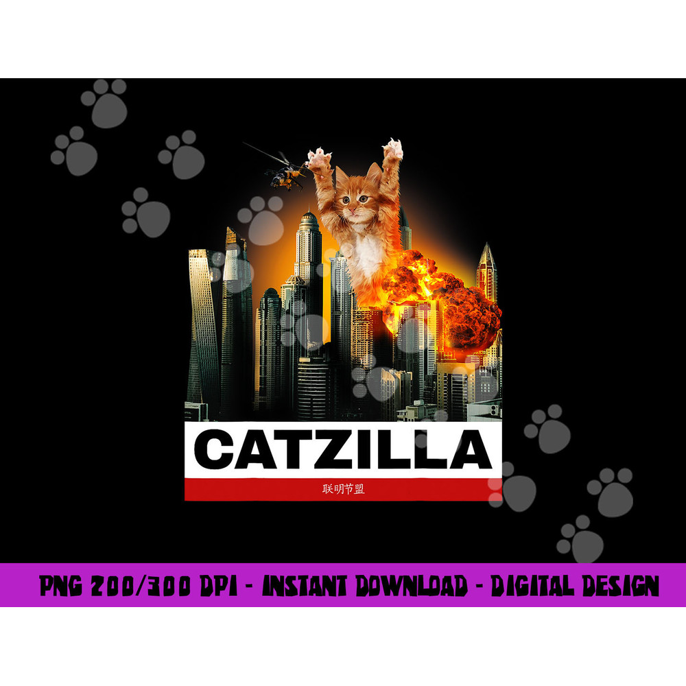 CATZILLA - Funny Kitty Tshirt for Cat lovers to Halloween copy.jpg