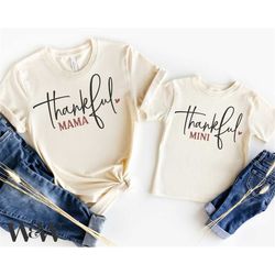 thankful mama svg | thankful mini svg | thanksgiving shirt svg | mommy and me svg | fall babe svg | baby onesie svg | pu