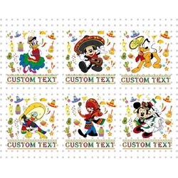 cinco de mayo png, mexican festival png, cinco de mayo shirt, mouse and friends png, sublimation design, fiesta squad pn