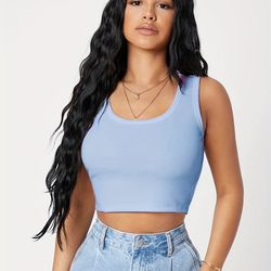 Sexy Solid Tank Top Casual Bodycon Tank Top Women's Clothing