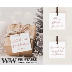printable christmas gift tag bundle | christmas couples gift tags | print at home christmas tags | printed christmas pre