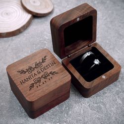 Ceremony Ring Box, Customized, Walnut Wood,Jewellery Ring Box, W0123