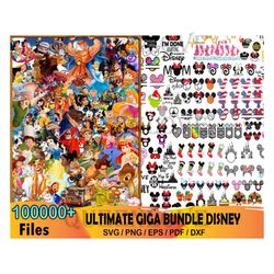 100000 Ultimate Disney Svg Bundle, Mickey Svg, Princess Svg