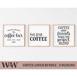 coffee lover bundle svg | coffee bundle svg | farmhouse kitchen svg | svg bundle | mom life svg | cricut files | digital