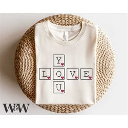 love you tiles svg | valentine's day svg | valentines shirt svg | love you scrabble svg | boho valentine svg | love you