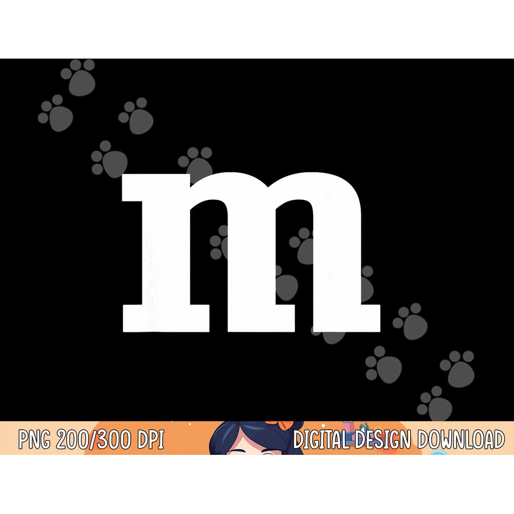 Funny Letter m Chocolate Candy Halloween Team Groups Costume png, sublimation copy.jpg