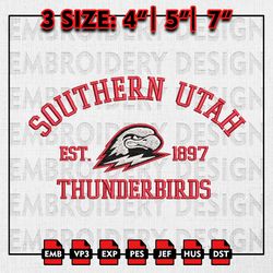 NCAA Southern Utah Thunderbirds Embroidery files, NCAA Embroidery Designs, Southern Utah Machine Embroidery Pattern