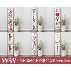 valentine porch sign svg bundle | valentine vertical sign svg | hello valentine svg | valentine welcome door sign svg |