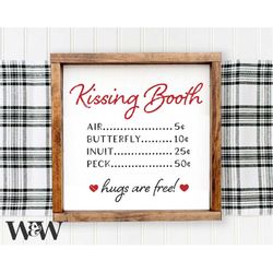 kissing booth list svg | valentine's day svg | valentine sign svg | kisses 25 cents svg | hugs free svg | list of kisses