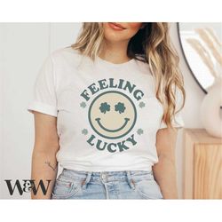 feeling lucky smiley svg | st. patrick's day svg | retro st. patrick's svg | happy go lucky svg | shamrock | cricut file