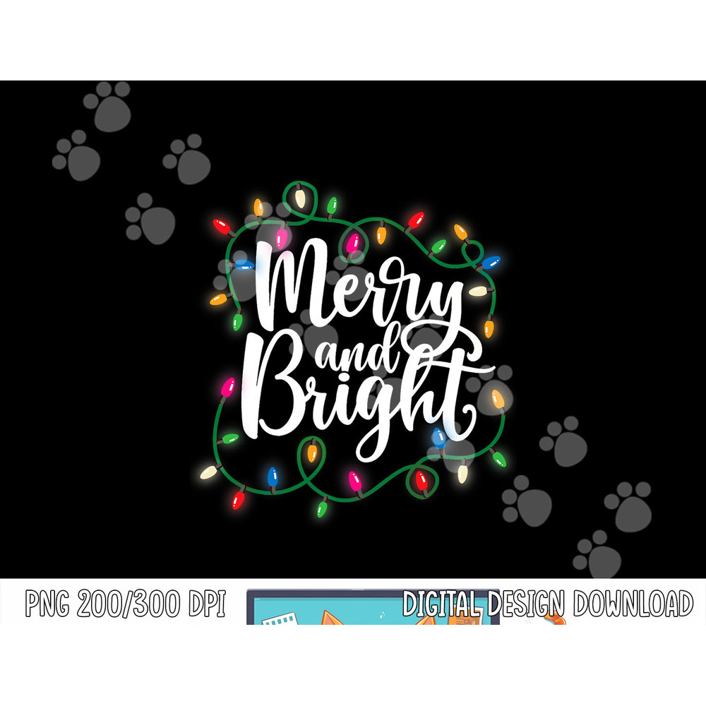 Funny Merry and Bright Christmas Lights Xmas Holiday Short Sleeve png,sublimation copy.jpg
