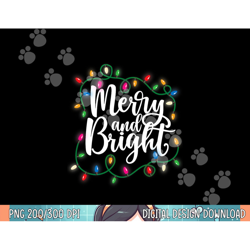 Funny Merry and Bright Christmas Lights Xmas Holiday Short Sleeve png,sublimation copy.jpg