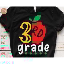 3rd grade svg, third grade svg, back to school svg, first day of school svg, hello 3rd grade svg, kids school design, sc