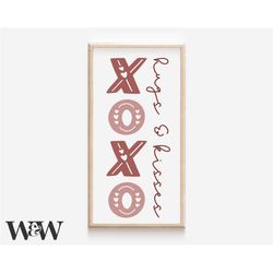 xoxo svg | valentine's day svg | valentine vertical sign svg | valentine porch sign svg | hugs and kisses svg | feb 14 s