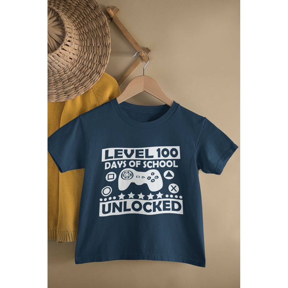 100 Days of School SVG, 100th Day of School svg, 100 Days svg, Level 100 svg, Unlocked svg, School svg, School Shirt, Cut File for Cricut - 3.jpg
