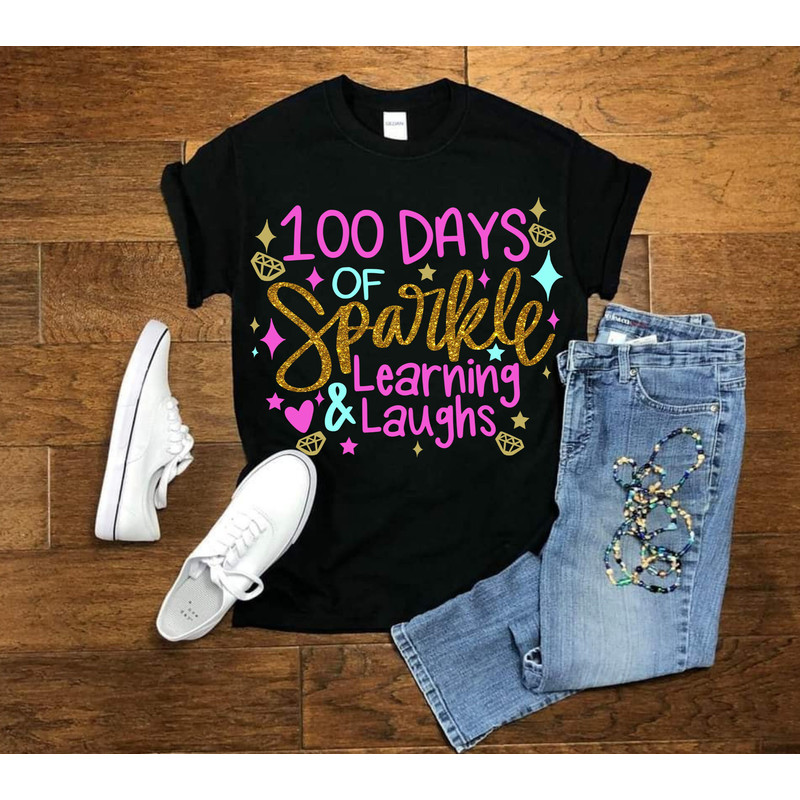 100 Days of School SVG, 100th Day of School svg, 100 Days , Sparkle svg, Learning svg, Teacher svg, School svg, School Shirt,Cut File Cricut - 4.jpg
