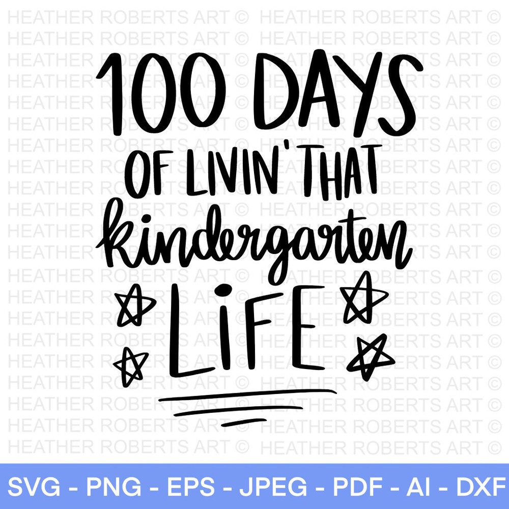 100 Days of School SVG, Kindergarten SVG, 100th Day of School svg, 100 Days svg, Teacher svg, School svg, Cut File Cricut, Silhouette - 1.jpg