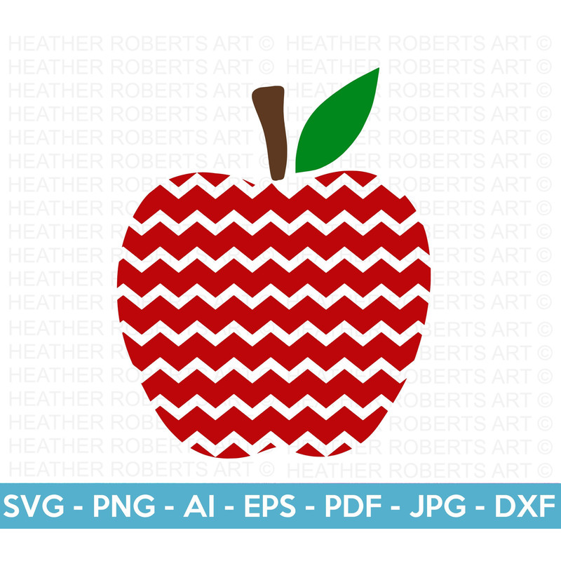 Chevron Patterned Apple SVG, Teacher SVG, Back to school svg, Teacher shirt SVG, Gift for teachers svg, School shirt svg, Cricut Cut Files - 1.jpg