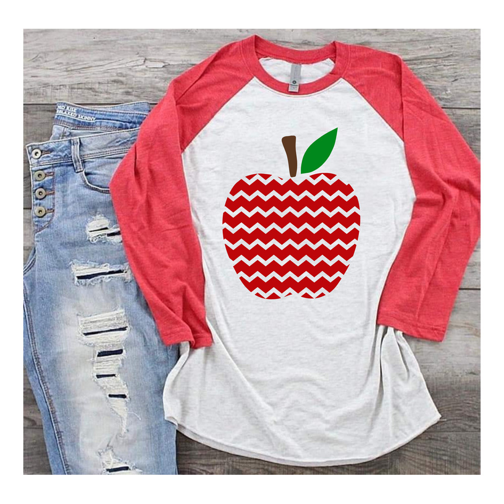 Chevron Patterned Apple SVG, Teacher SVG, Back to school svg, Teacher shirt SVG, Gift for teachers svg, School shirt svg, Cricut Cut Files - 3.jpg