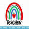 Teacher Rainbow SVG, Teacher Sublimation, Teacher Svg, Back to School, Teacher Gift, Teacher Shirt svg, School Supplies svg, Cricut Cut File - 1.jpg