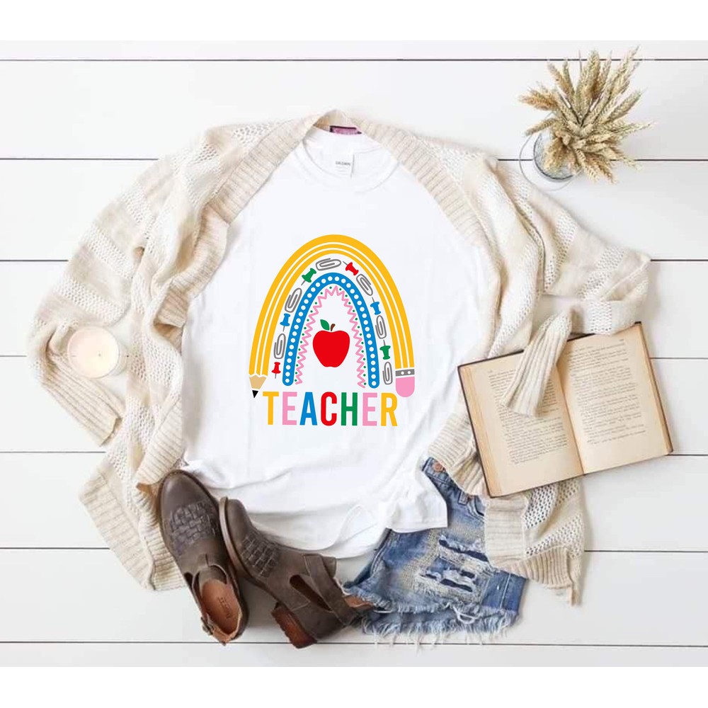 Teacher Rainbow SVG, Teacher Sublimation, Teacher Svg, Back to School, Teacher Gift, Teacher Shirt svg, School Supplies svg, Cricut Cut File - 3.jpg