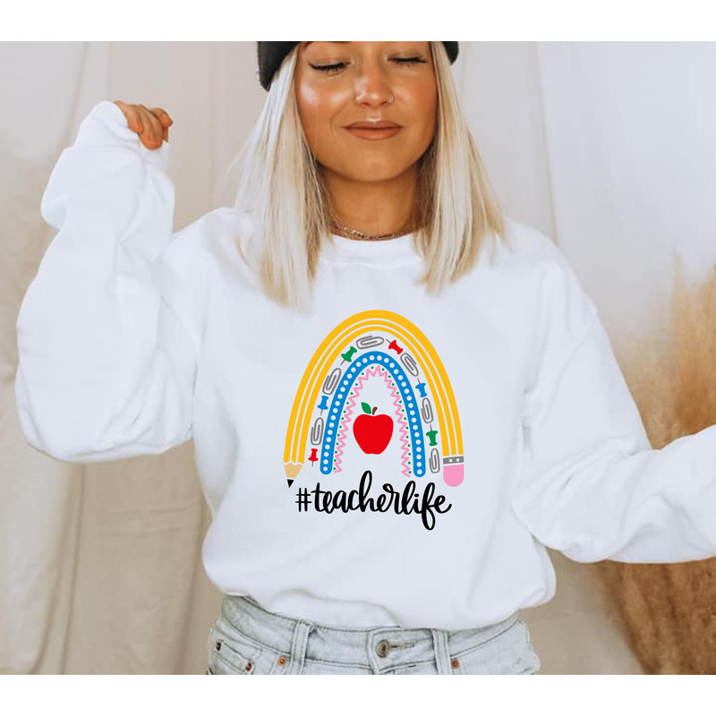 Teacher Rainbow SVG, Teacher Life Svg, Teacher Sublimation, Back to School, Teacher Gift, Teacher Shirt svg, School Supplies,Cricut Cut File - 4.jpg