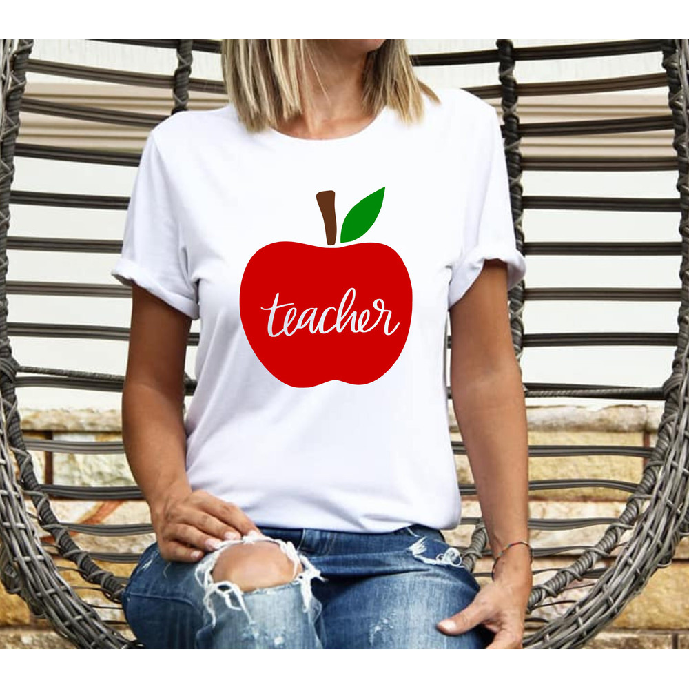 Teacher SVG, Apple SVG Back to school svg, Teacher shirt SVG, Gift for teachers svg, School shirt svg, Cricut Cut Files, Silhouette - 4.jpg
