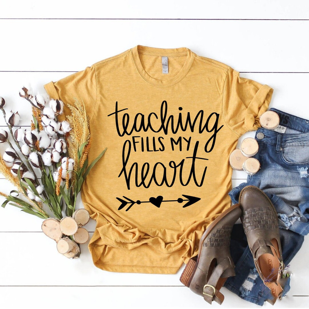 Teaching Fills My Heart SVG, Teacher SVG, Teacher Life SVG, Teacher Saying svg, Teacher Shirt svg, Teacher gift svg, Cut File Cricut - 3.jpg
