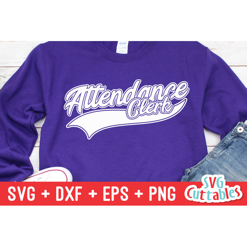 Attendance Clerk svg - Teacher svg - Occupation - Swoosh - svg - dxf - eps - png - Cut File - Silhouette - Cricut - Digital Download - 2.jpg