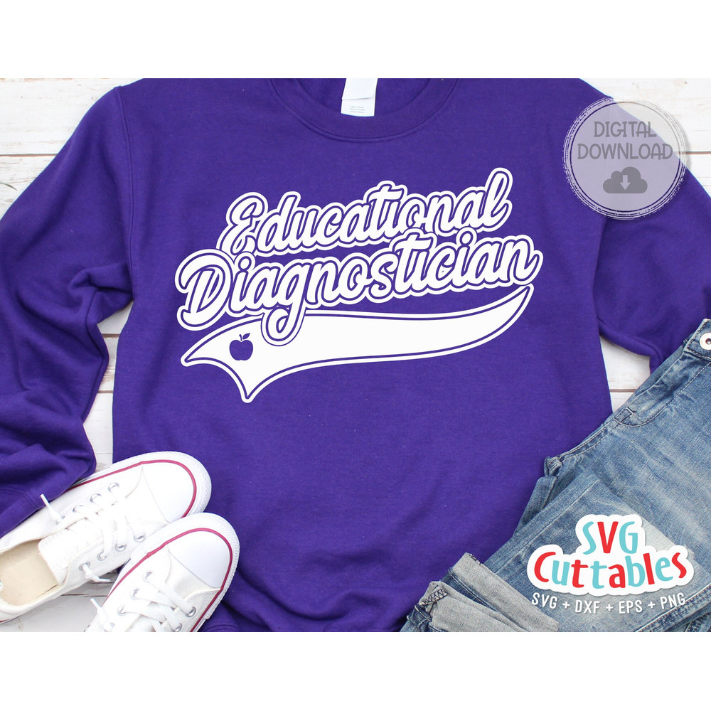 Educational Diagnostician svg - Teacher svg - Occupation - Swoosh - svg - dxf - eps - png - Cut File - Silhouette - Cricut - Digital File - 1.jpg