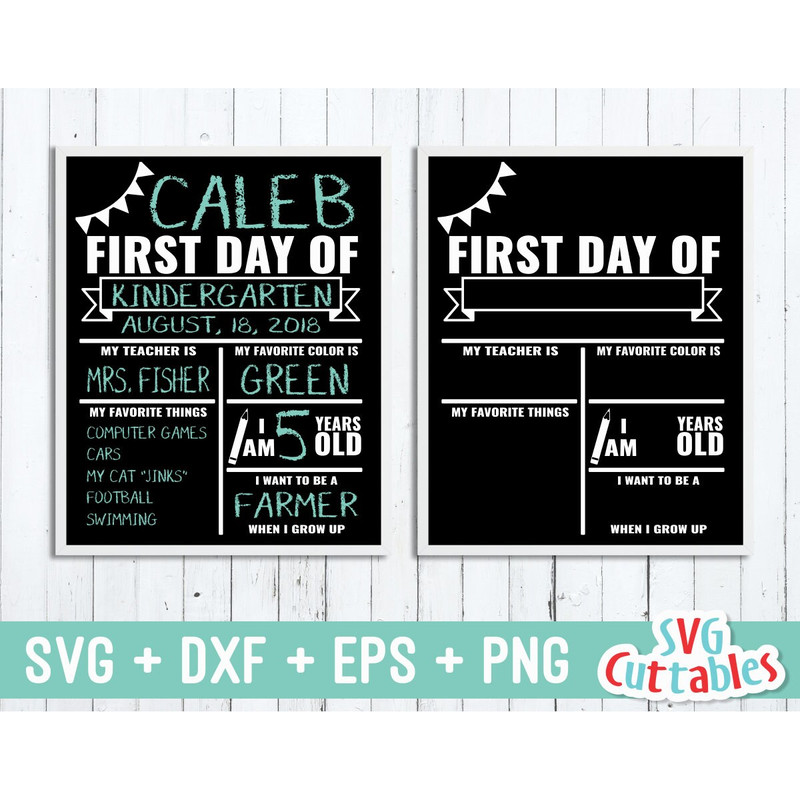First Day of School svg - Last Day of School - dxf - eps - png - Chalkboard svg - Silhouette File, Cricut Cut File, Digital Download - 1.jpg