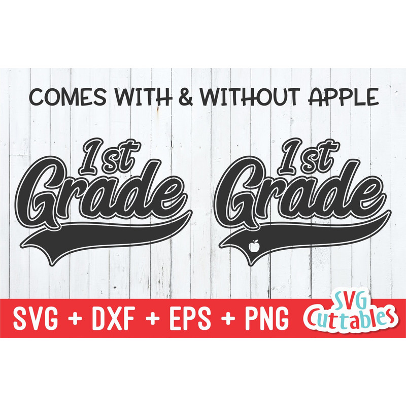 First Grade svg - 1st Grade Cut File - Teacher - Swoosh - svg - dxf - eps - png - Cut File - Silhouette - Cricut - Digital Download - 2.jpg