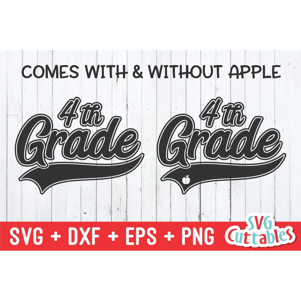 Fourth Grade svg - 4th Grade Cut File - Teacher - Swoosh - svg - dxf - eps - png - Cut File - Silhouette - Cricut - Digital Download - 2.jpg