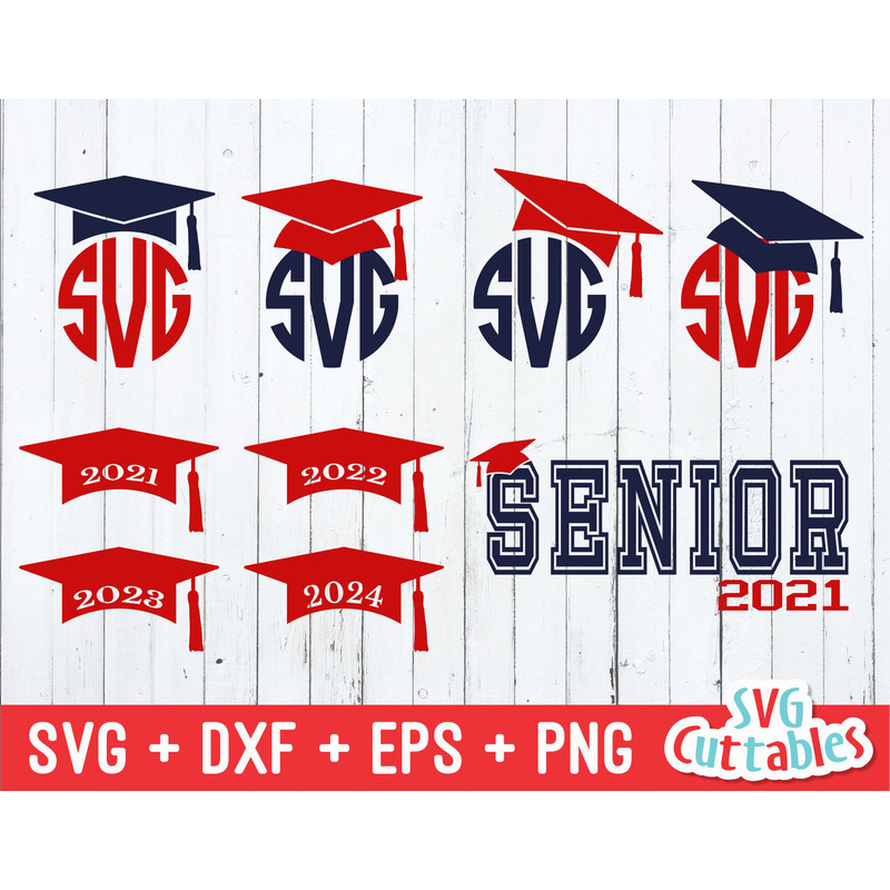 Graduation SVG - Graduation Monogram Frame - svg - eps - dxf - Senior - Graduation Cap - Silhouette - Cricut Cut File - Digital File - 1.jpg