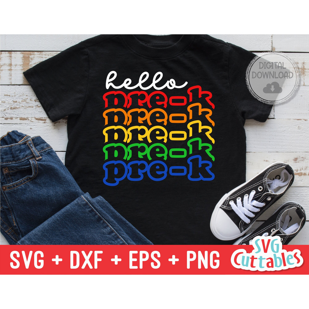 Hello Pre-K svg - Pre-K Cut File - Back To School svg - dxf - eps - png - Cut File - Silhouette - Cricut - Digital File - 1.jpg