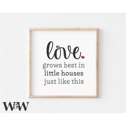 love grows best in little houses just like this svg | family quote svg | farmhouse sign svg | home decor svg | cricut fi