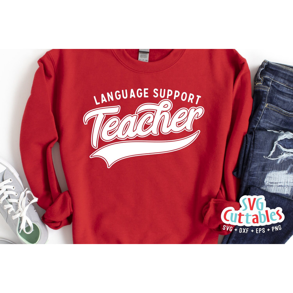 Language Support Teacher svg - Teacher Cut File - Occupation - Swoosh - svg - dxf - eps - png - Silhouette - Cricut - Digital File - 2.jpg