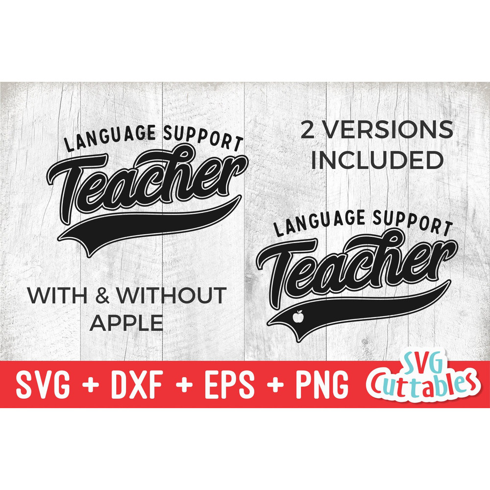 Language Support Teacher svg - Teacher Cut File - Occupation - Swoosh - svg - dxf - eps - png - Silhouette - Cricut - Digital File - 3.jpg