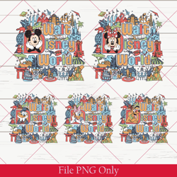 vintage disneyworld mickey minnie donald daisy goofy character ong, disney world png, disneyland, disney studio png